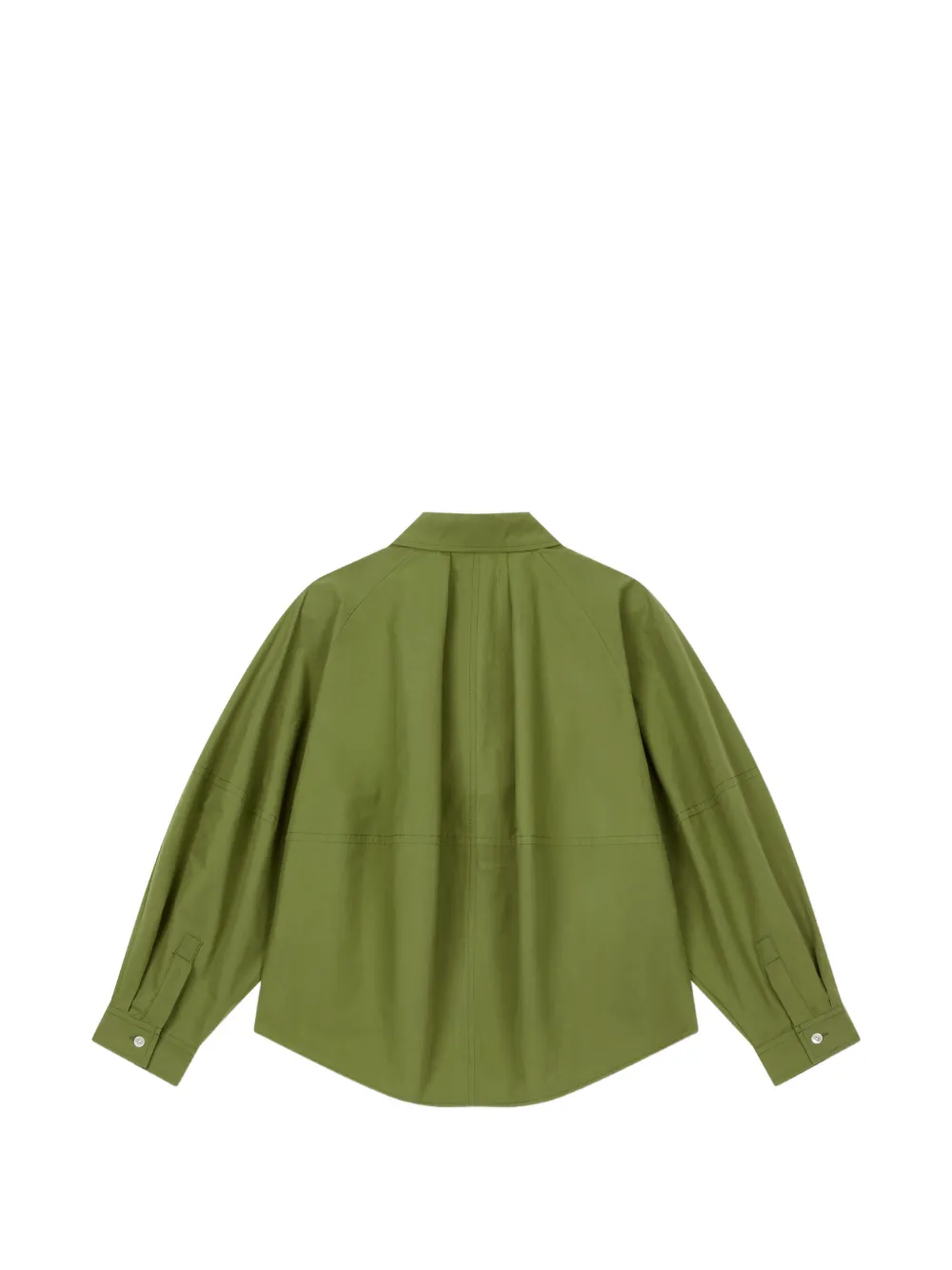 TOMBOY Button-down blouse met raglan mouwen en katoenen print Groen