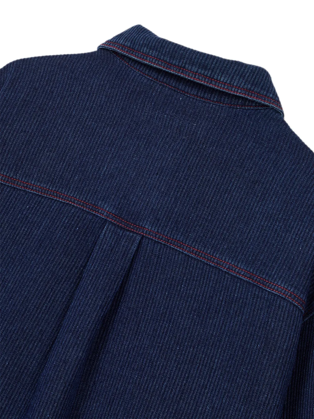 TOMBOY Denim blouse met ribfluwelen textuur en zakdetail Blauw