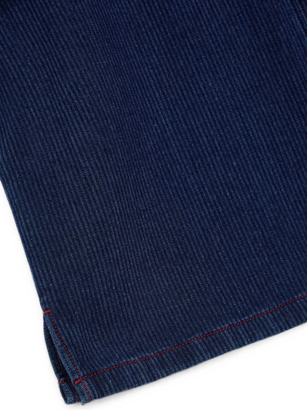 TOMBOY Denim blouse met ribfluwelen textuur en zakdetail Blauw