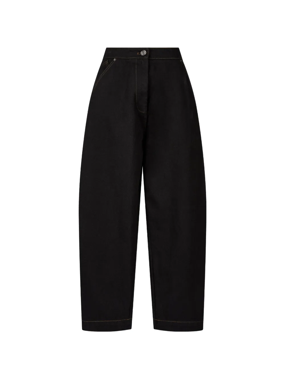 TOMBOY contrast-stitch cotton trousers - Schwarz