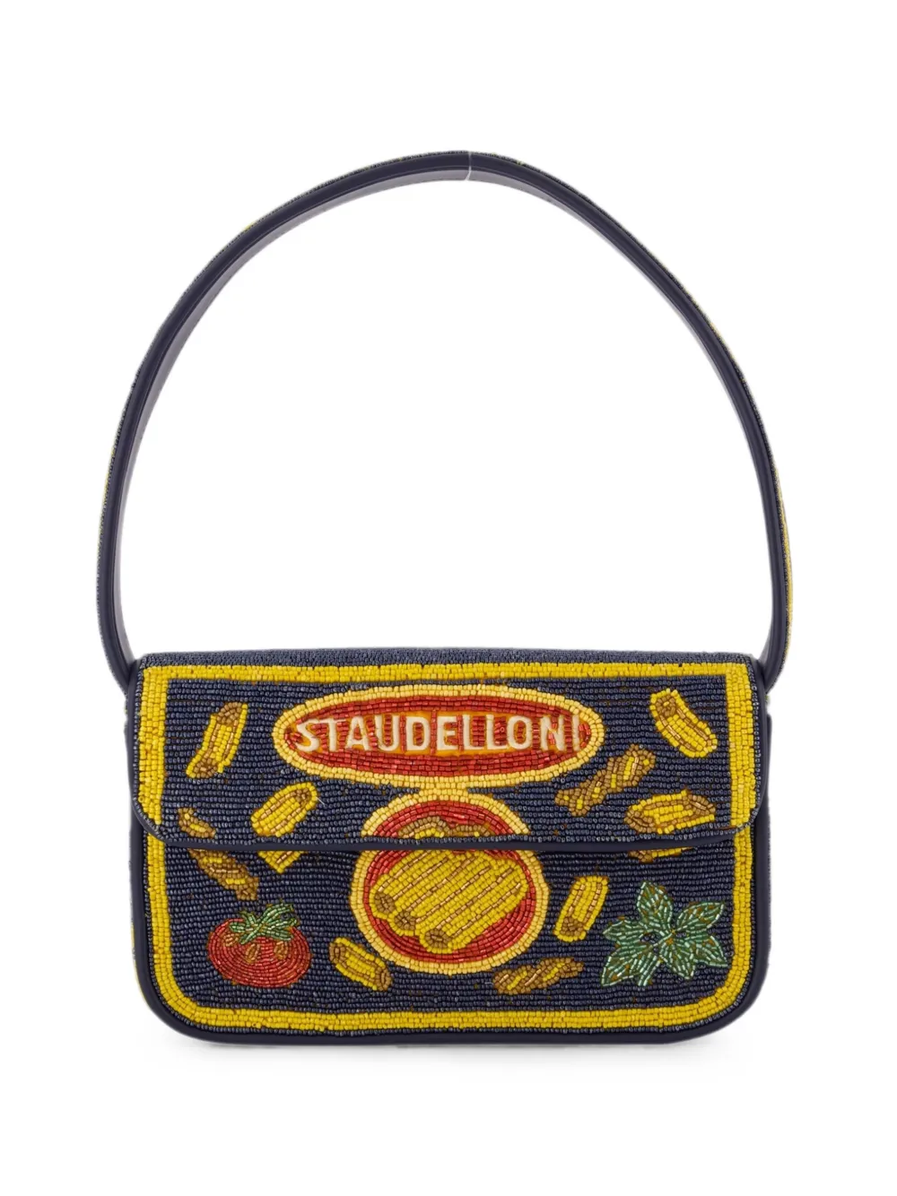 STAUD Tommy beaded shoulder bag - Blu