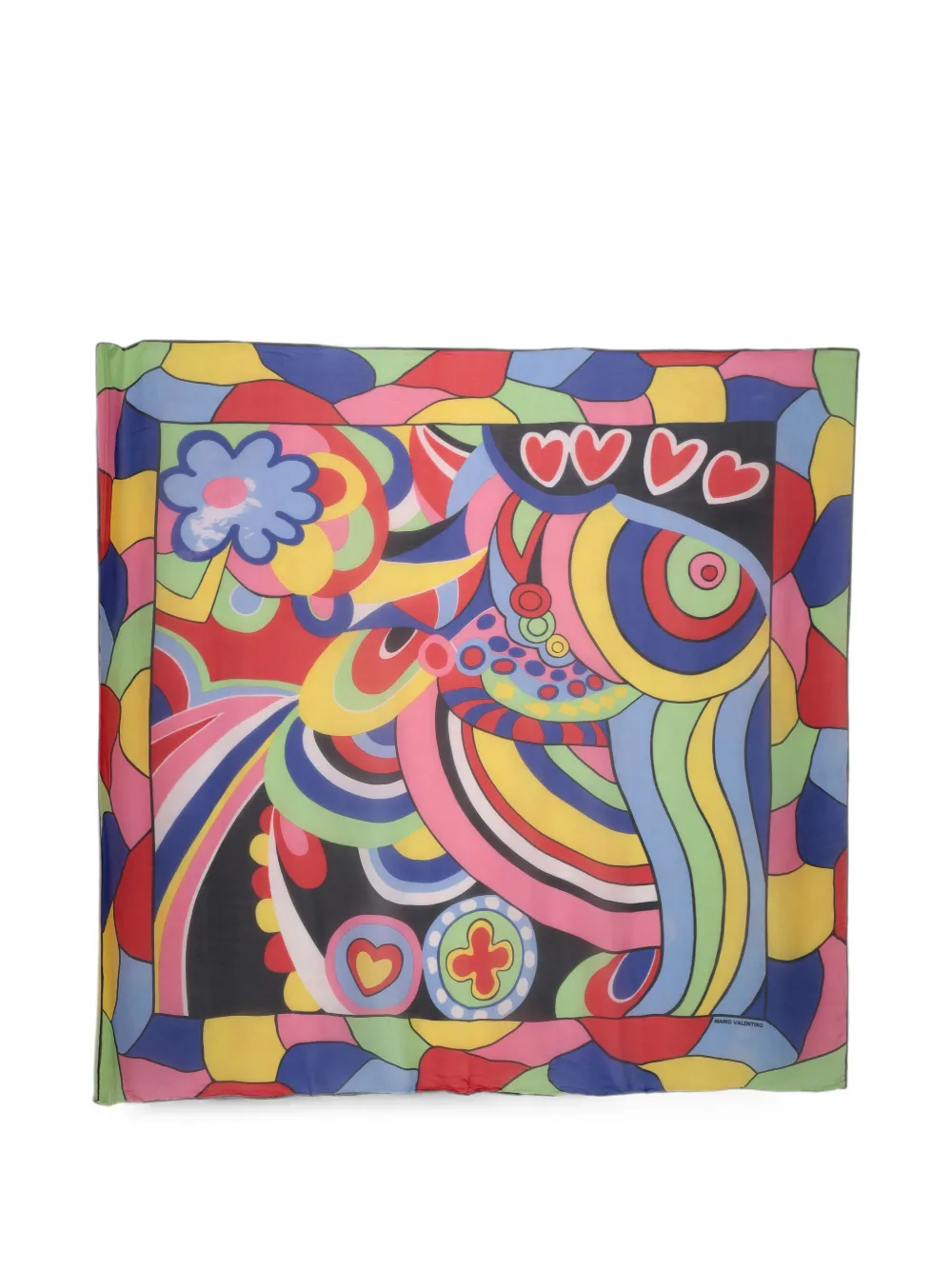 Mario Valentino Vintage Pop Art-print scarf - Blu