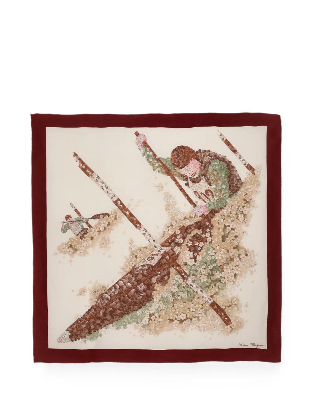 Ferragamo Pre-Owned floral-print silk scarf - Toni neutri