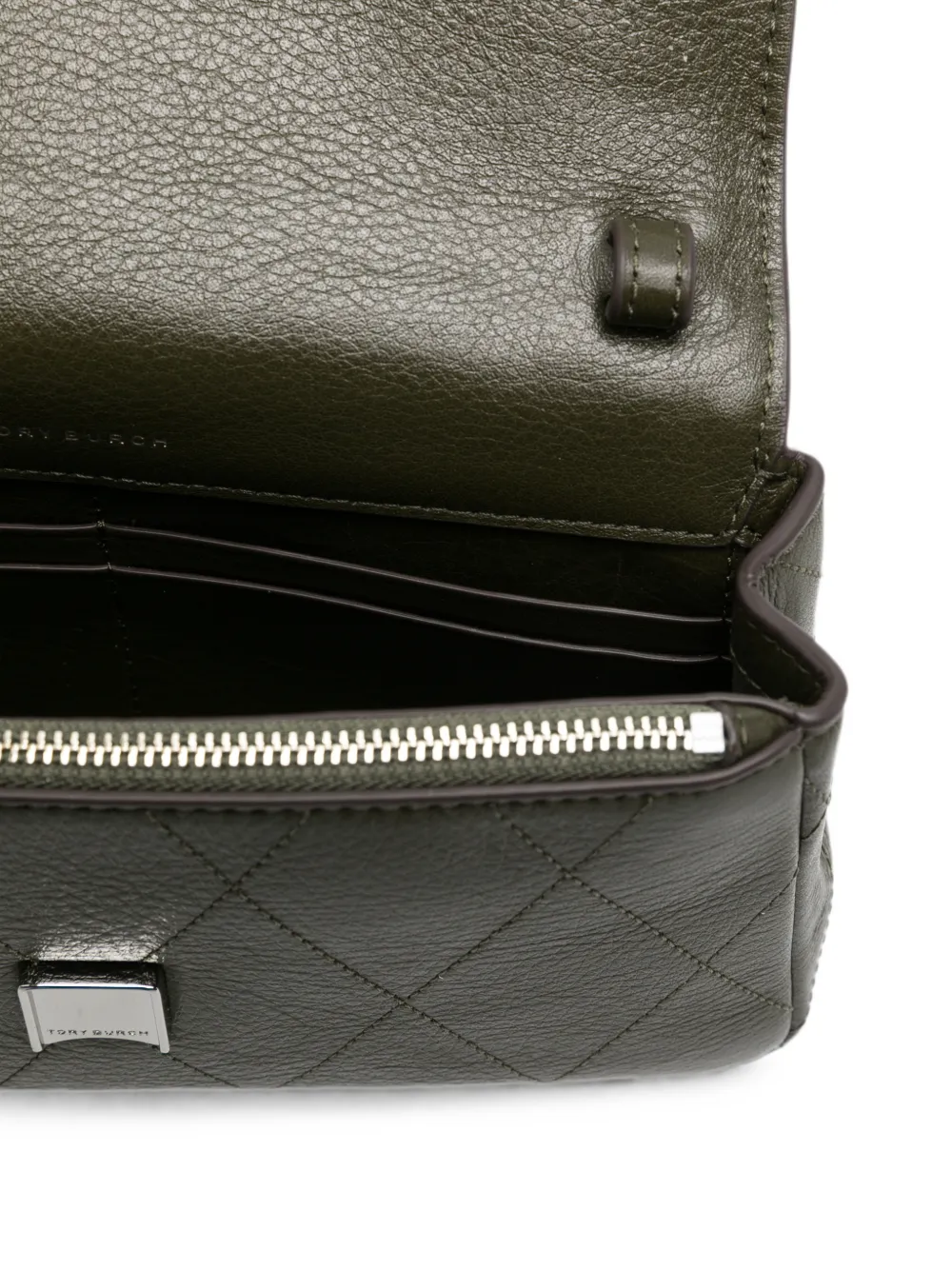 Tory Burch Charlie gewatteerde crossbodytas met ketting Groen