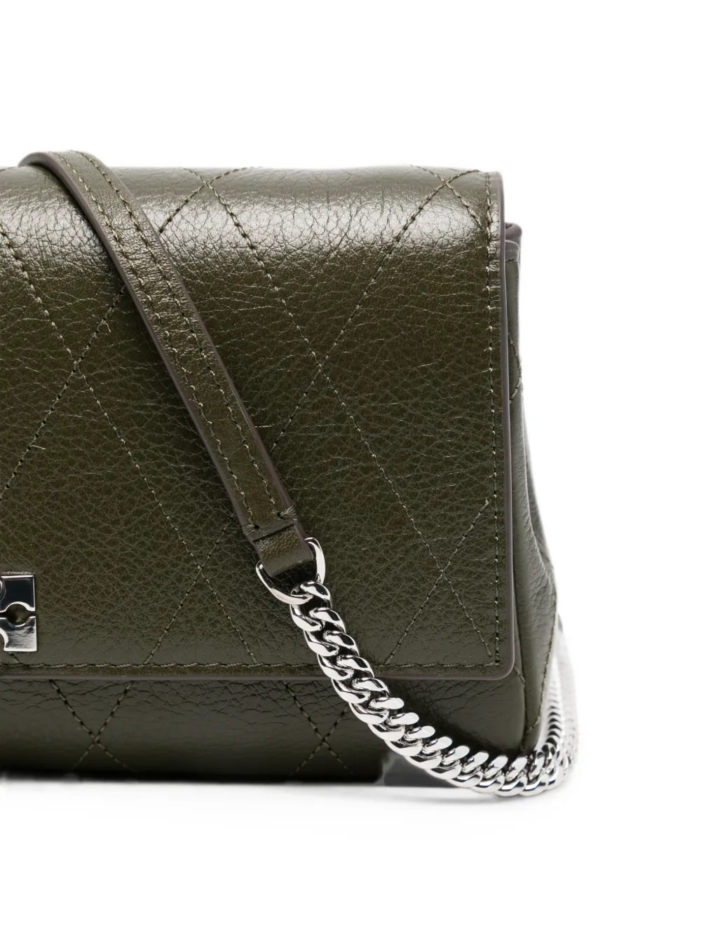 Tory Burch Charlie gewatteerde crossbodytas met ketting Groen