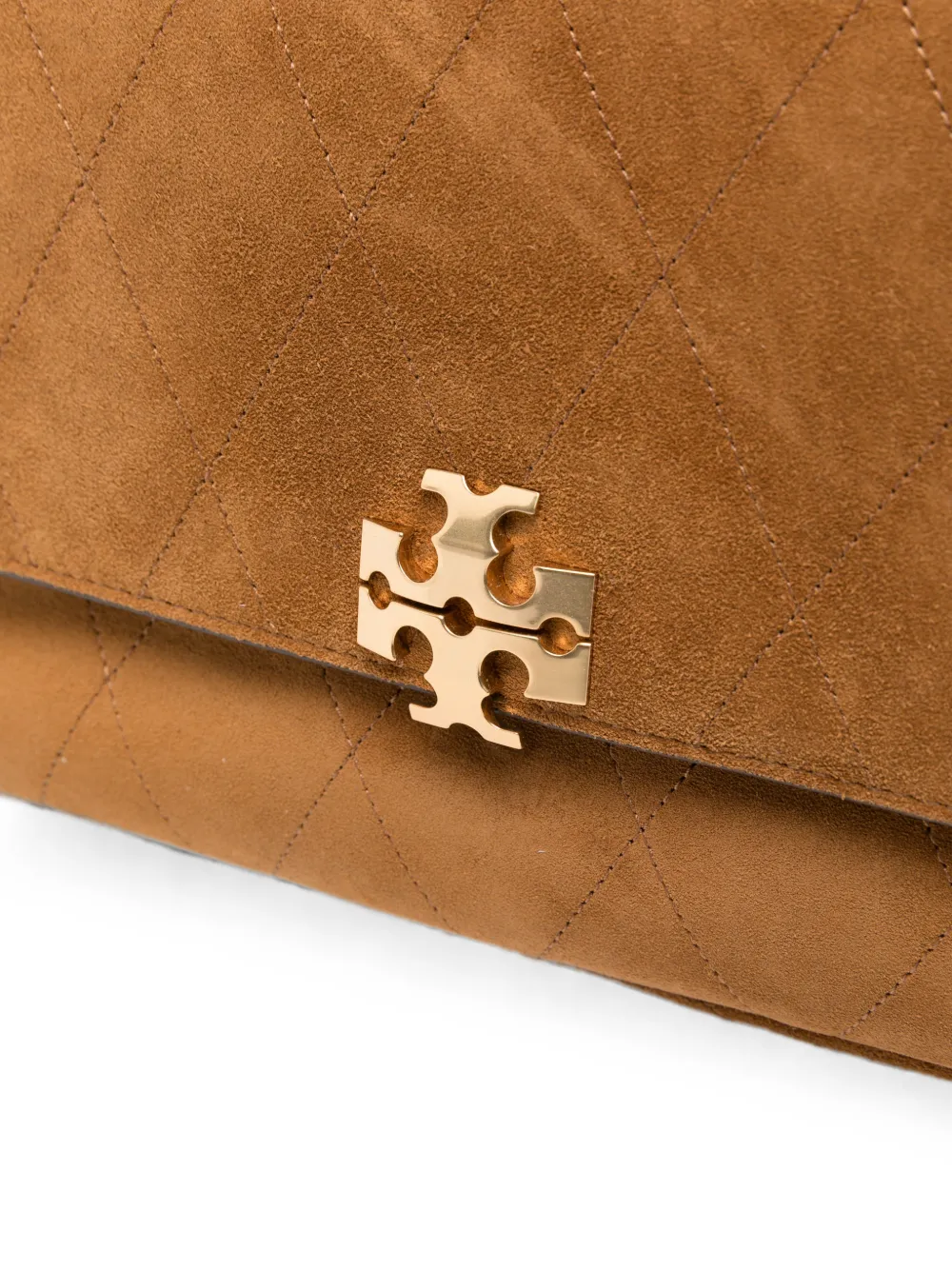 Tory Burch Charlie gewatteerde suède schoudertas Beige