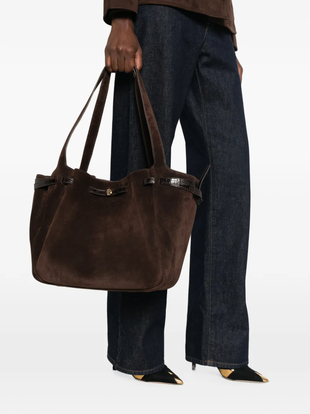 Tory Burch Romy suède shopper Bruin