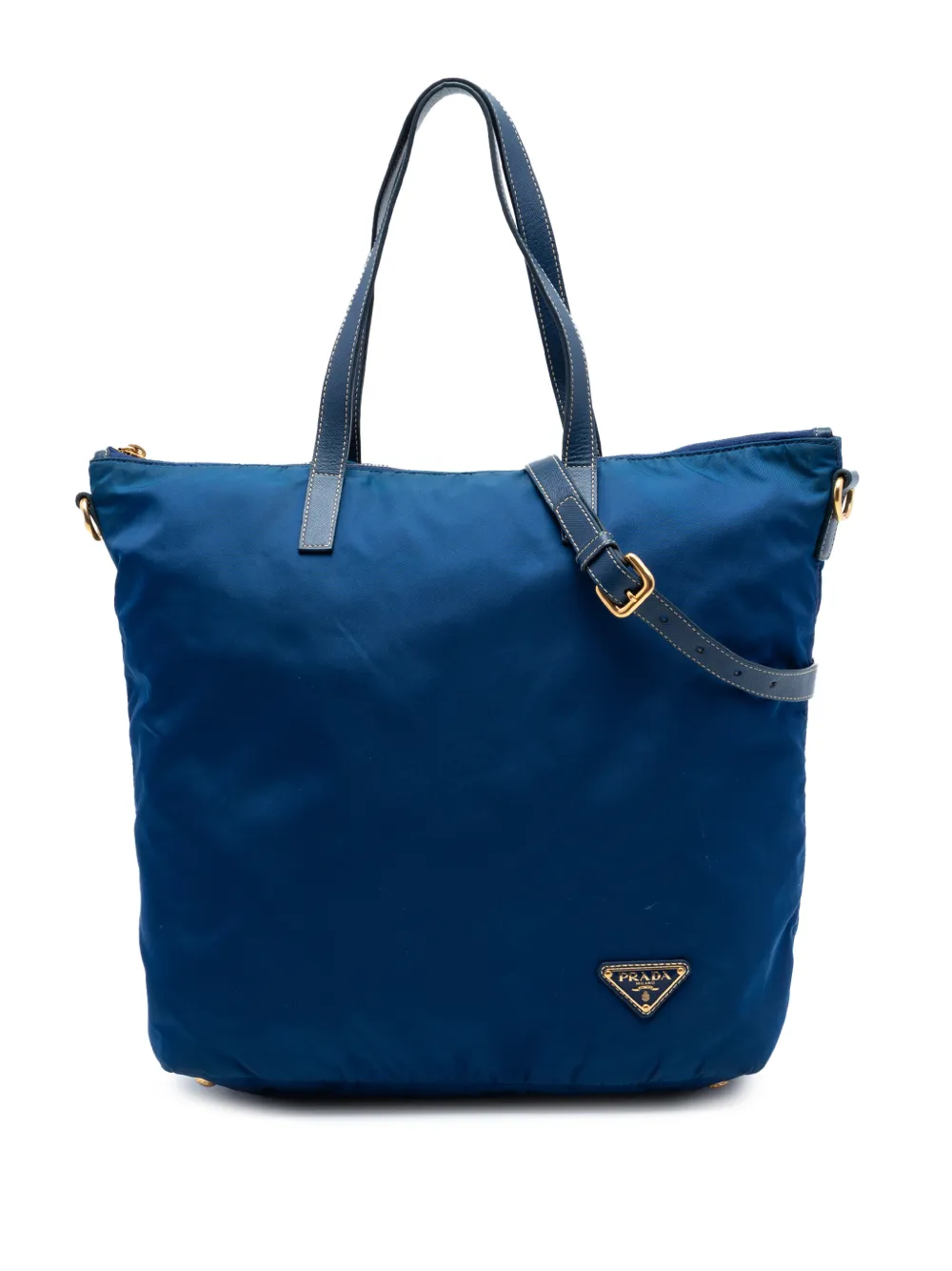 Prada Pre-Owned 2013-2026 Tessuto Zip Top Convertible Tote satchel - Blu