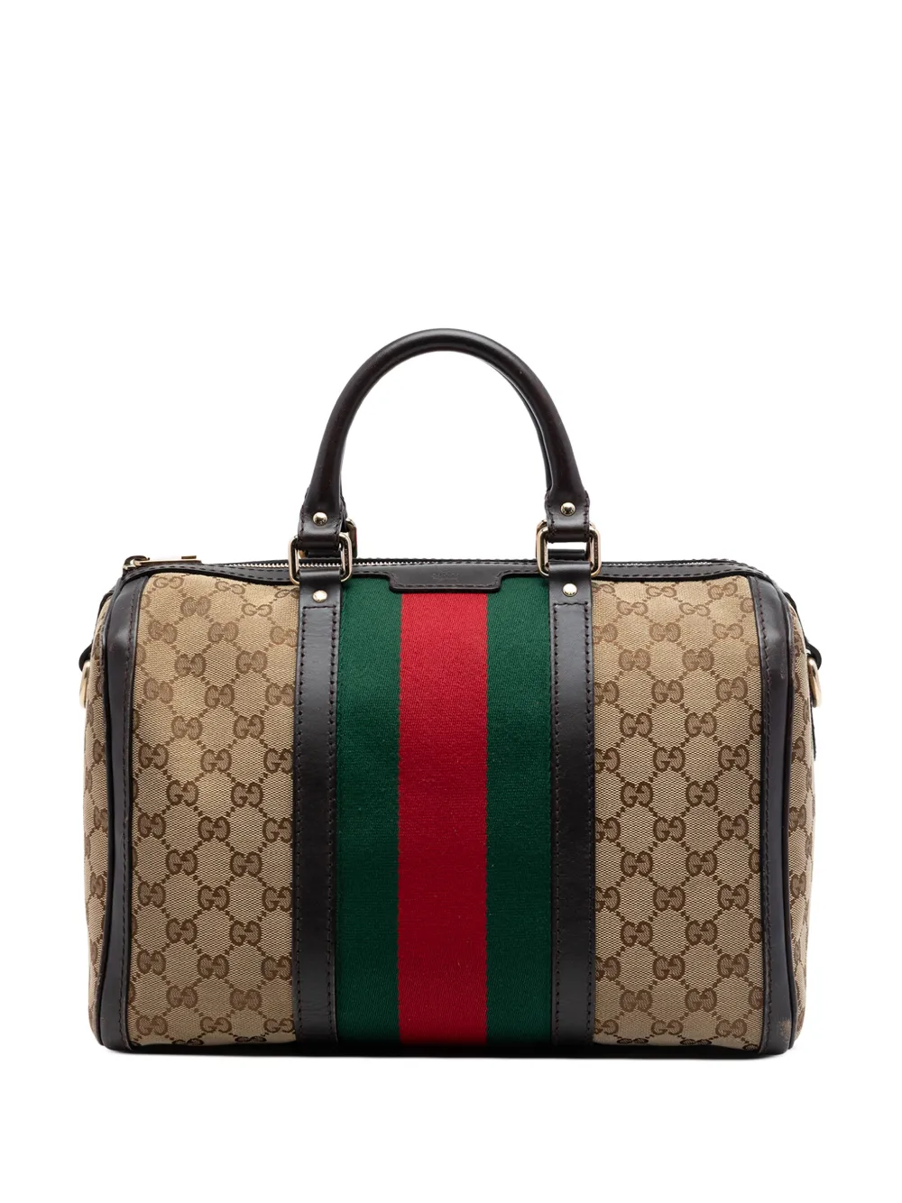 Gucci Pre-Owned 2016-2026 Medium GG Canvas Web Joy Boston Bag satchel - Toni neutri