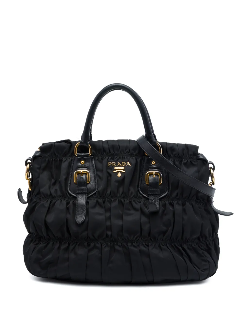 Prada Pre-Owned 2021-2026 Tessuto Gaufre satchel - Nero
