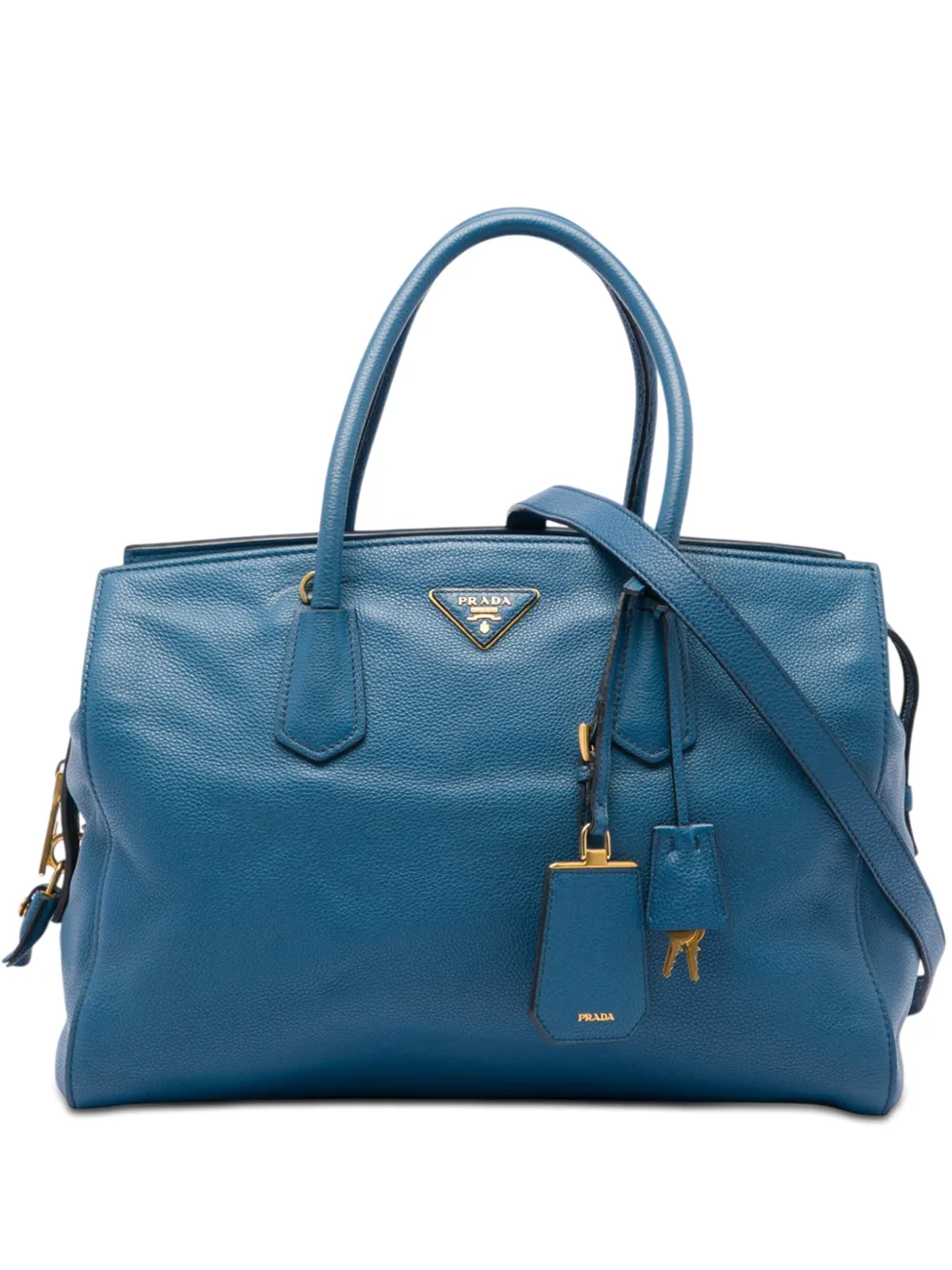 Prada Pre-Owned 2010-2026 Vitello Daino Zip Top satchel - Blu