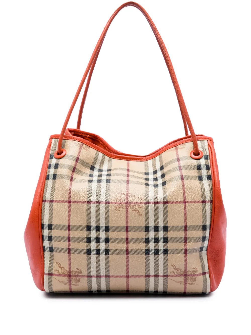 Burberry Pre-Owned 2000-2017 Small Haymarket Check Coated Canvas and Calfskin Canterbury tote bag - Toni neutri