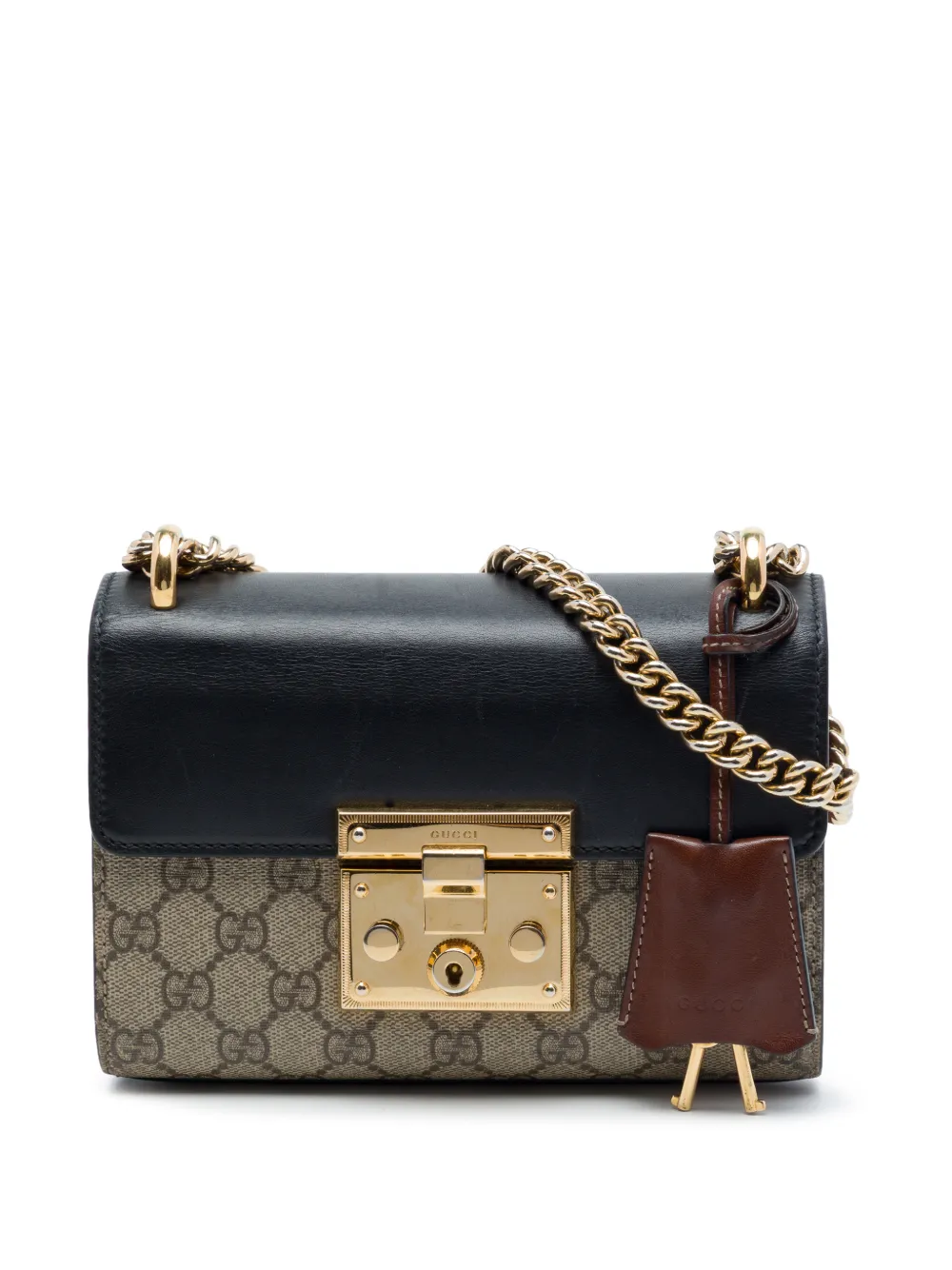 Gucci Pre-Owned 2016-2026 Small GG Supreme Padlock crossbody bag - Toni neutri