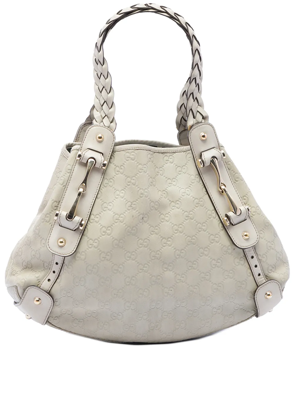 Gucci Pre-Owned 2016-2026 Small Guccissima Horsebit Pelham shoulder bag - Bianco