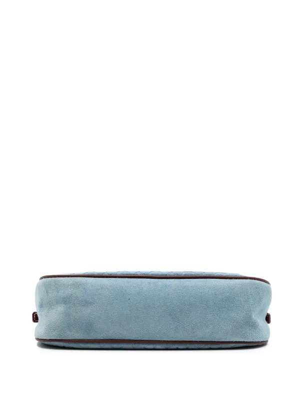Celine Pre-Owned 2000 C Macadam Suede Shoulder Bag | Blue | FARFETCH