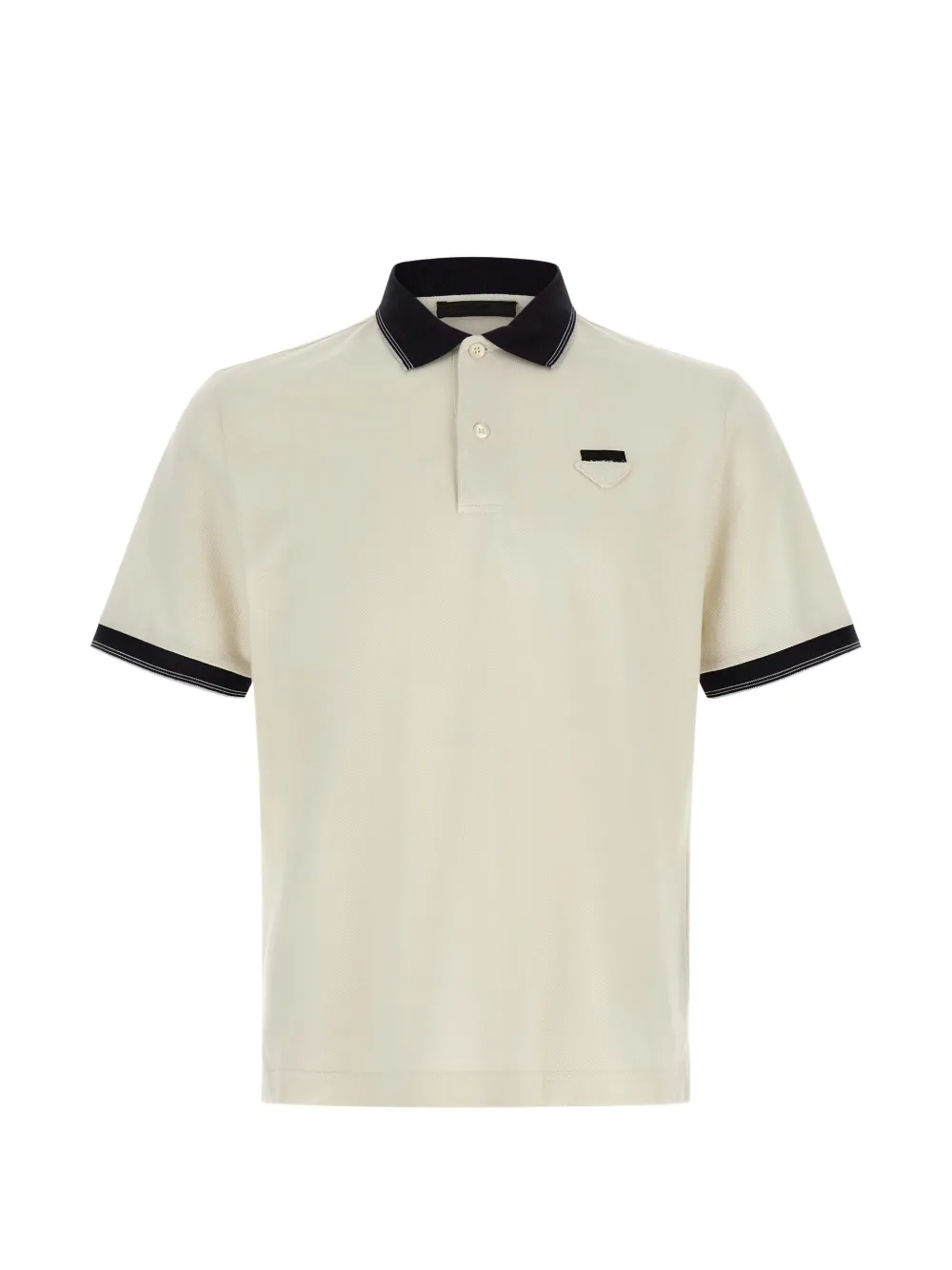 Prada triangle-patch piqué polo shirt - Bianco