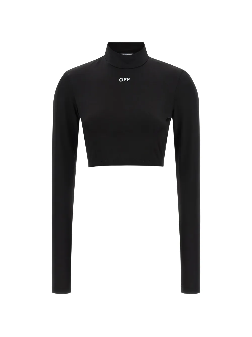 Off-White Off Stamp cropped long-sleeve top - Nero