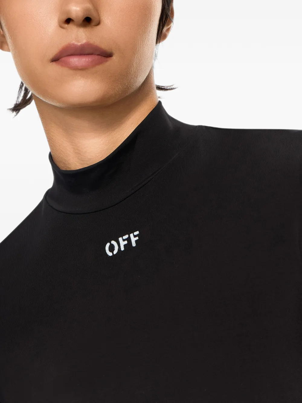 Off-White Off Stamp cropped top met lange mouwen Zwart