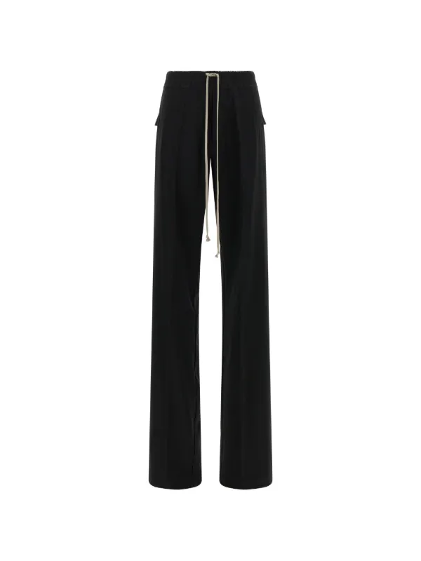 Rick Owens Dietrich Drawstring Trousers in Black