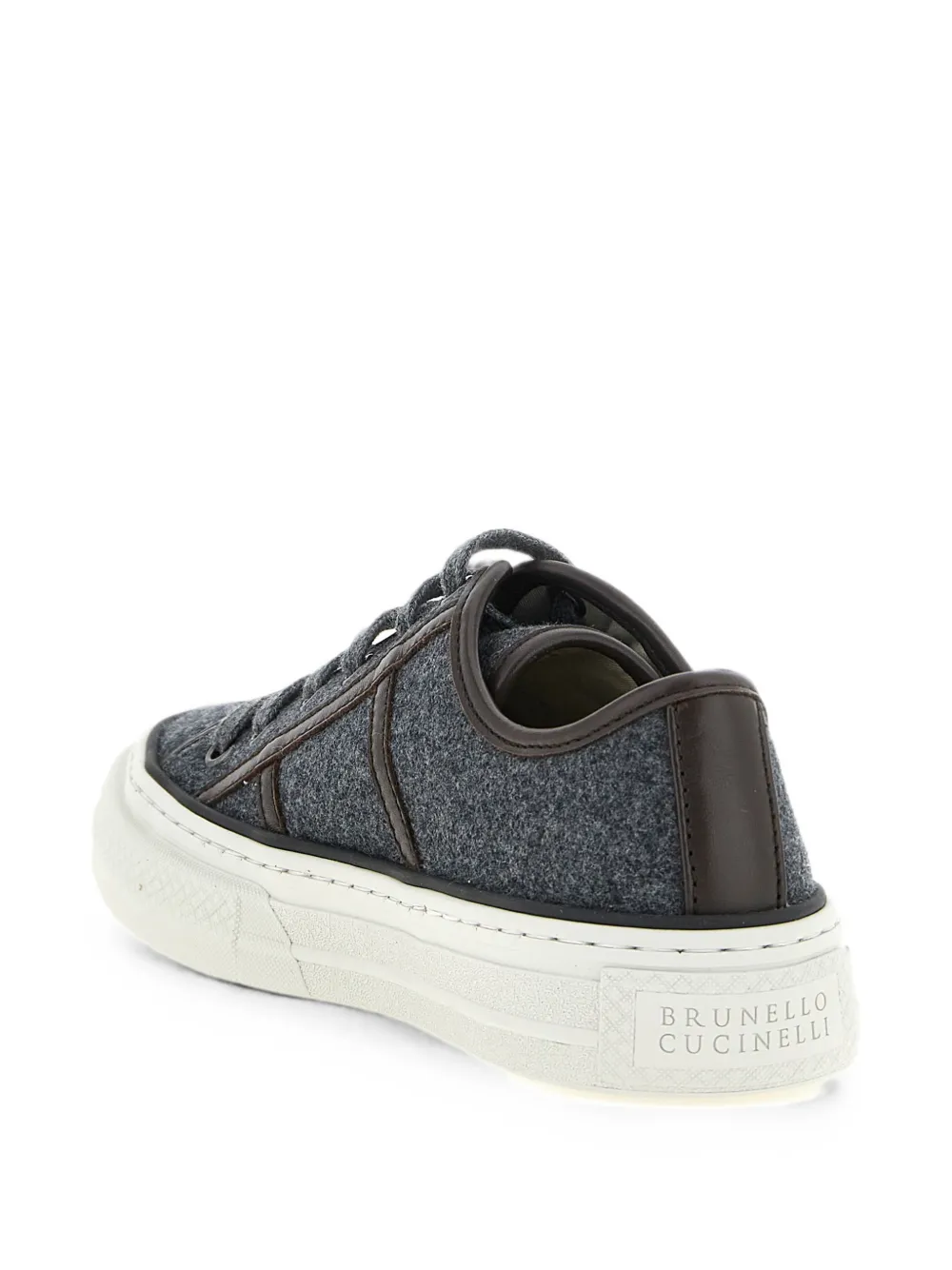 Brunello Cucinelli Shiny Tab wool sneakers Grijs