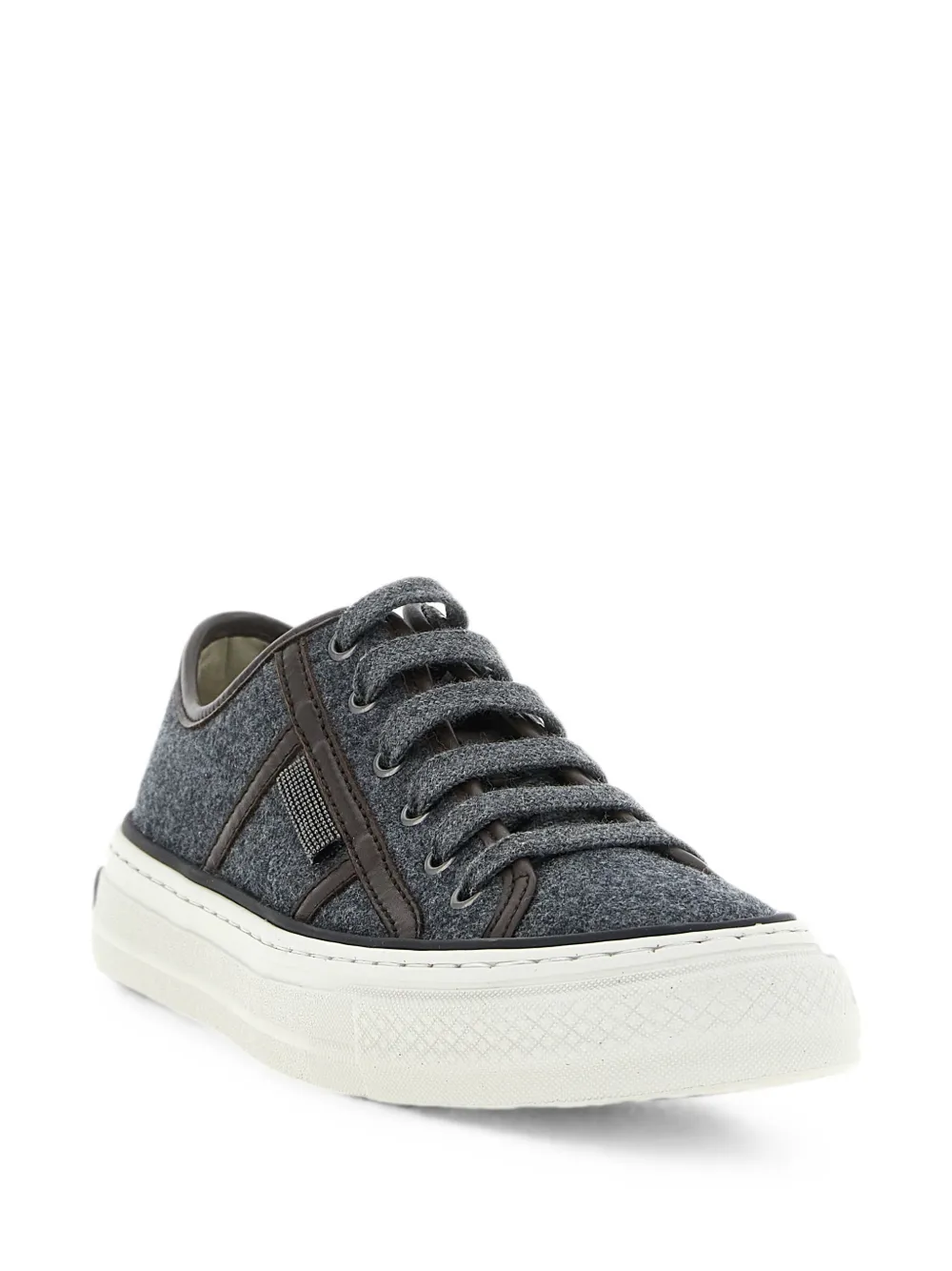 Brunello Cucinelli Shiny Tab wool sneakers Grijs