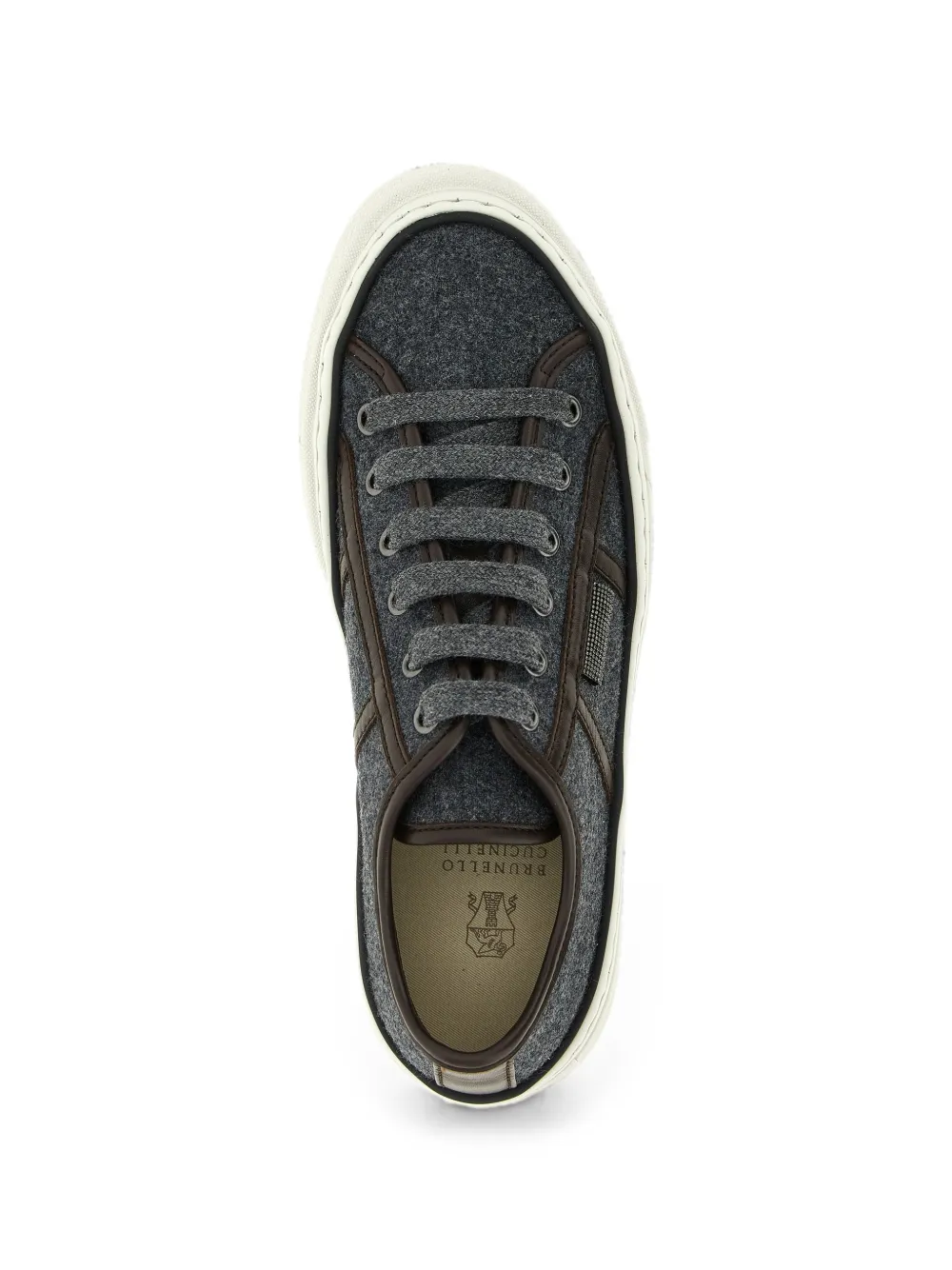 Brunello Cucinelli Shiny Tab wool sneakers Grijs
