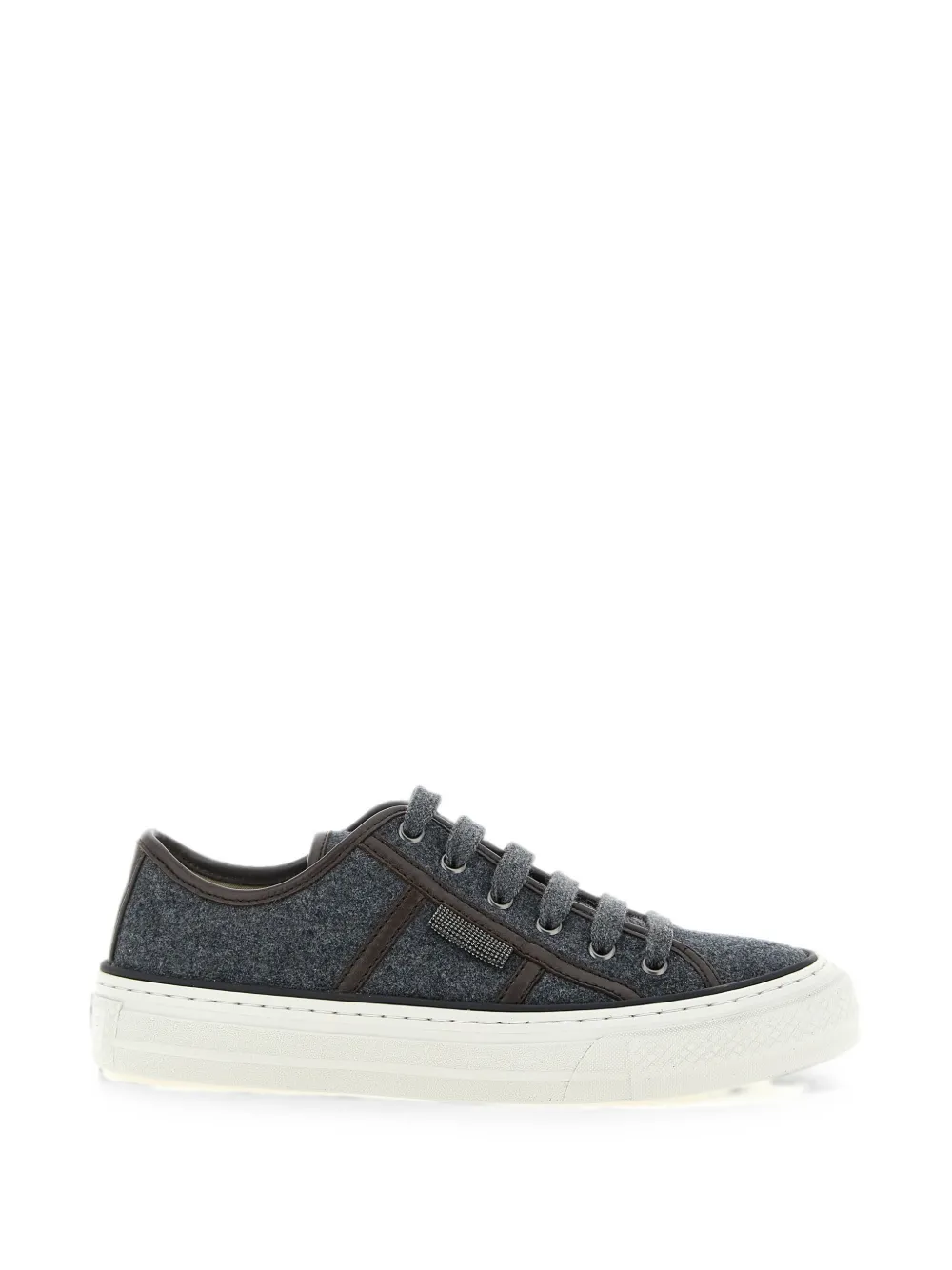 Brunello Cucinelli Shiny Tab wool sneakers - Grau