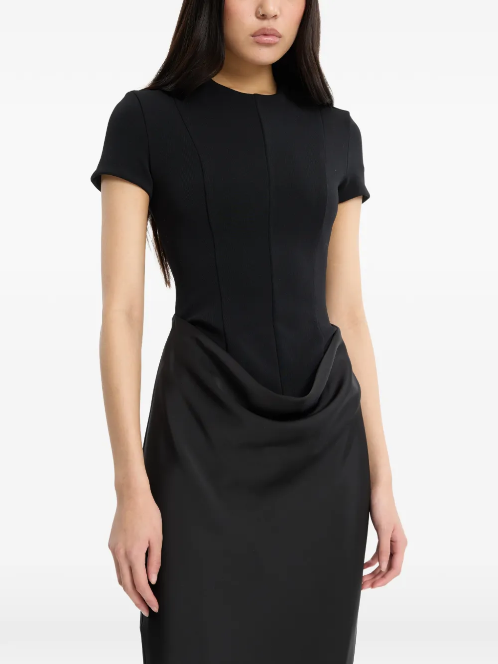ROTATE BIRGER CHRISTENSEN draped-waist mermaid maxi dress - Nero