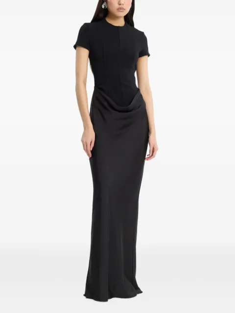 ROTATE BIRGER CHRISTENSEN capsleeve draped maxi in black