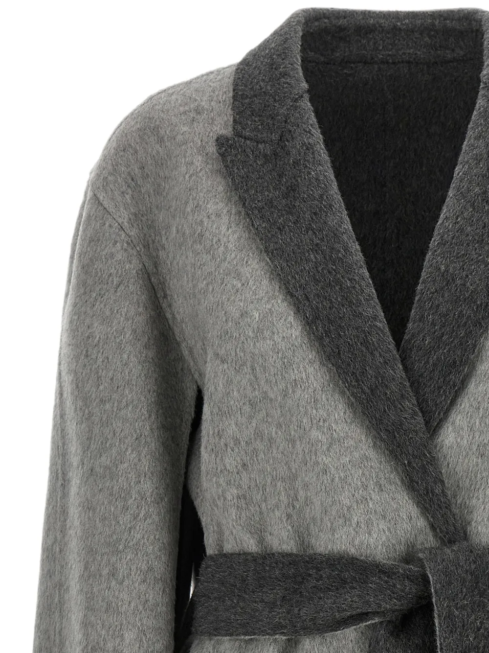 Alberta Ferretti Jas met capemouwen en ceintuur Grijs