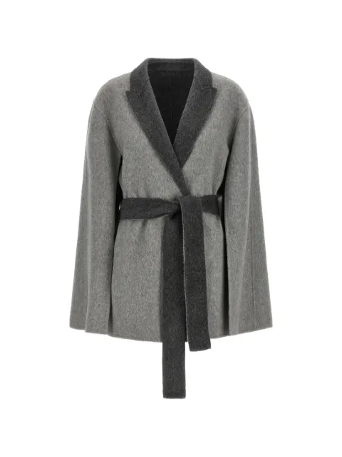 Alberta Ferretti cape-sleeve belted cardi-coat