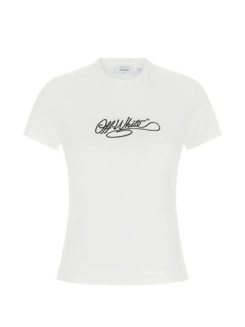 Off-White logo-embroidered T-shirt