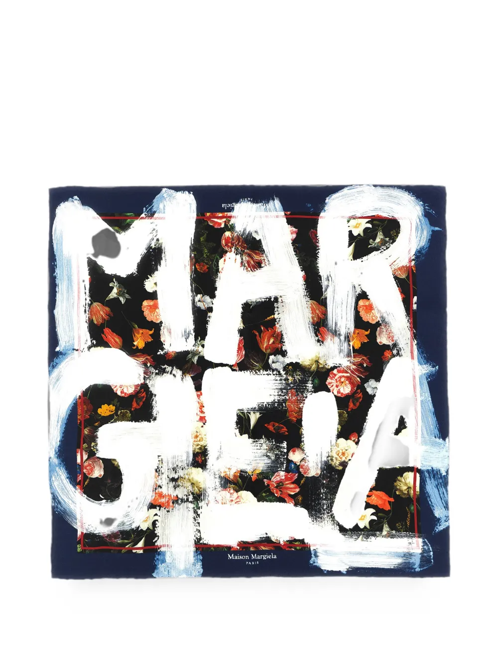 Maison Margiela floral-print silk scarf - Nero