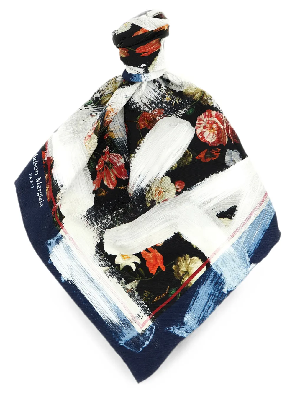 Maison Margiela Sjaal met bloemenprint Zwart