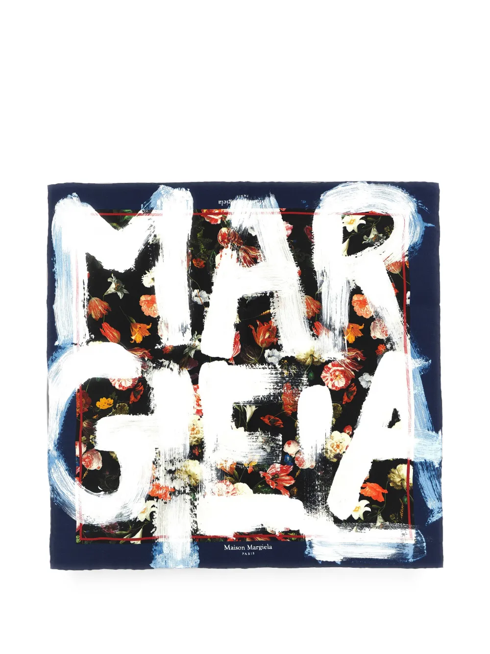 Maison Margiela floral-print silk scarf - Nero