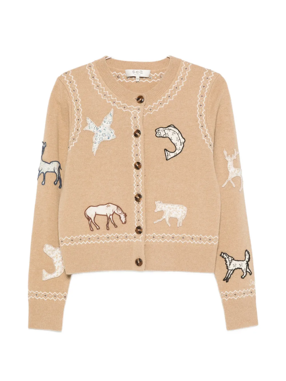 Sea Winslow animal-patch cardigan - Toni neutri