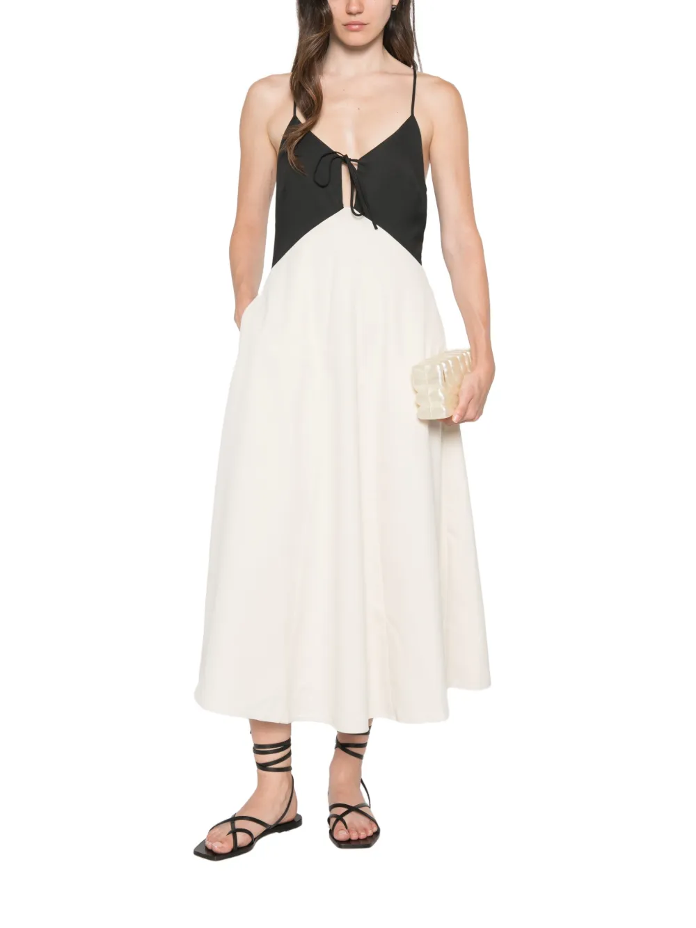 Sea Angelina midi-jurk met V-hals Beige