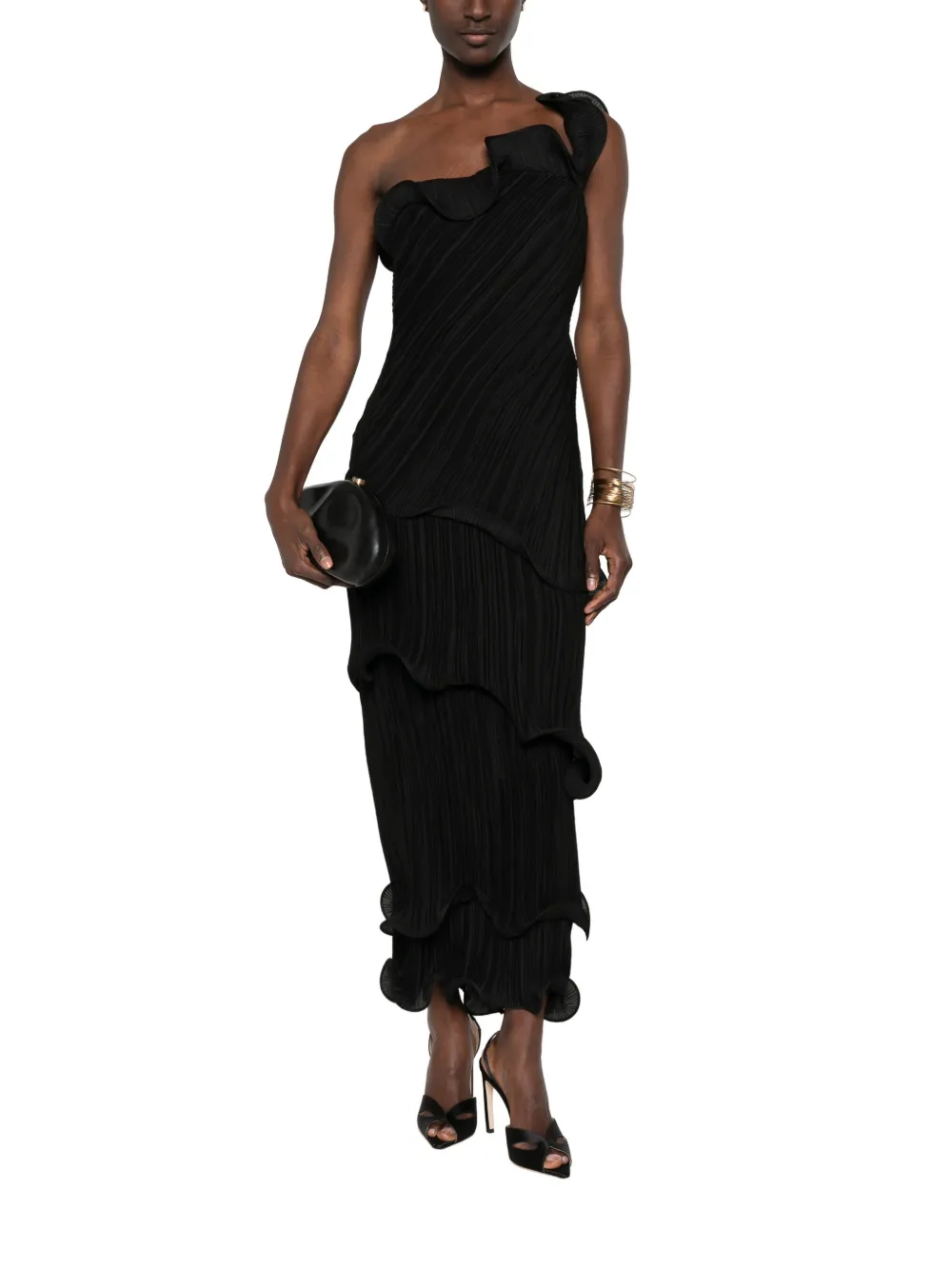 Cult Gaia Asymmetrische maxi-jurk Zwart