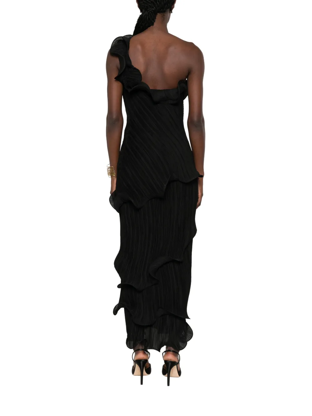Cult Gaia Asymmetrische maxi-jurk Zwart