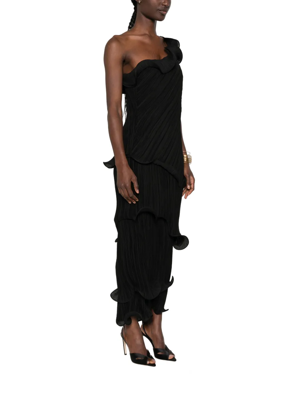 Cult Gaia Asymmetrische maxi-jurk Zwart