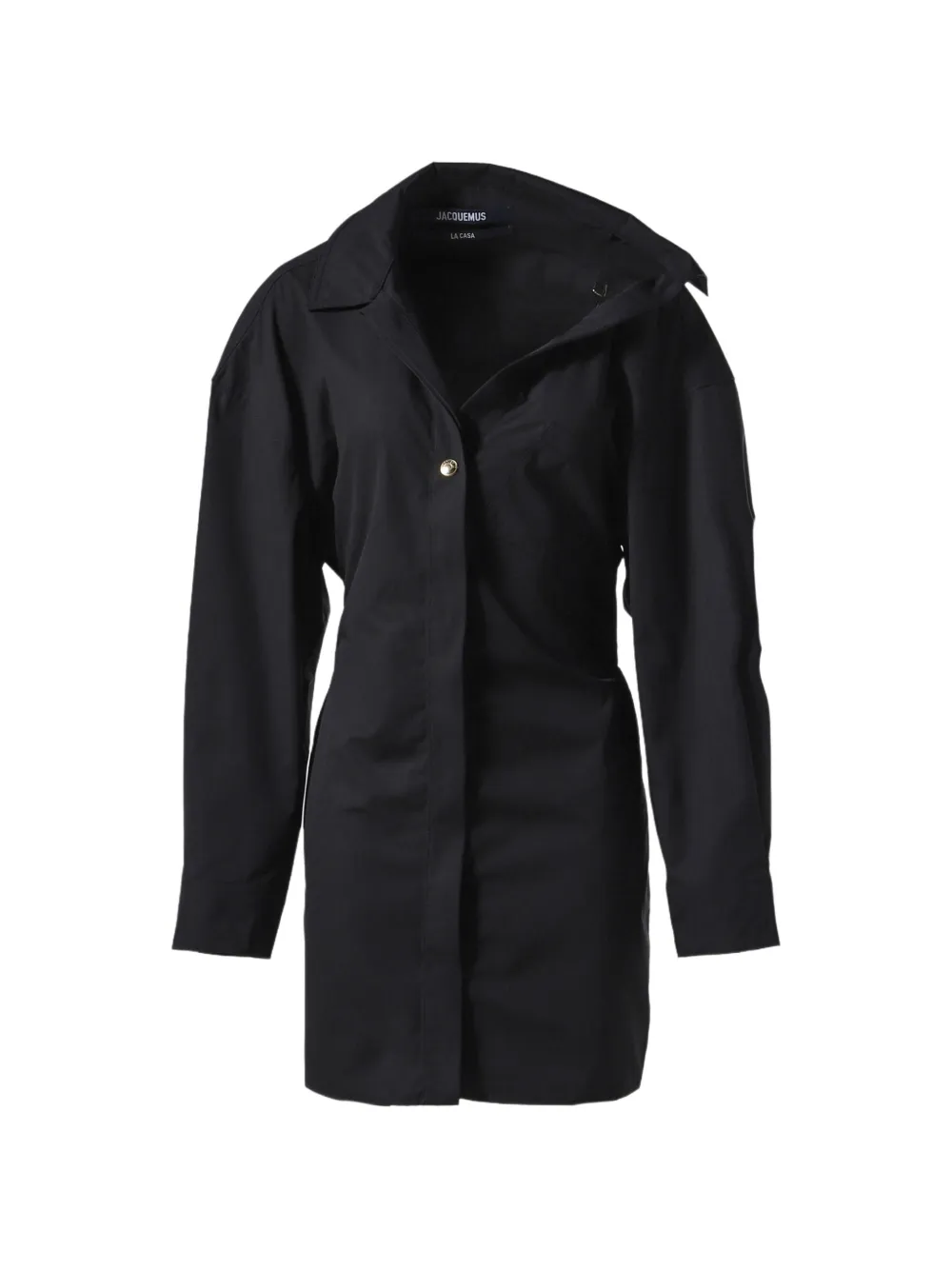 Jacquemus asymmetric-neck belted coat - Nero