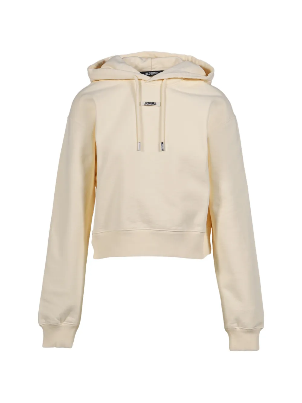 Jacquemus logo-patch cropped hoodie - Toni neutri