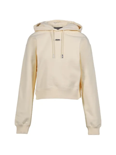 Jacquemus hoodie corta con parche del logo