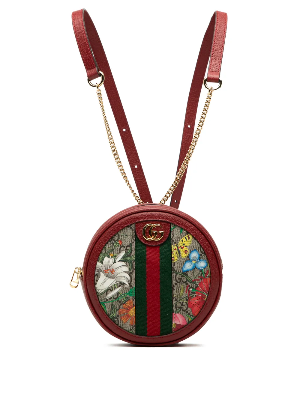 Gucci Pre-Owned 2016-2026 Mini GG Supreme Web Flora Round Ophidia backpack - Toni neutri