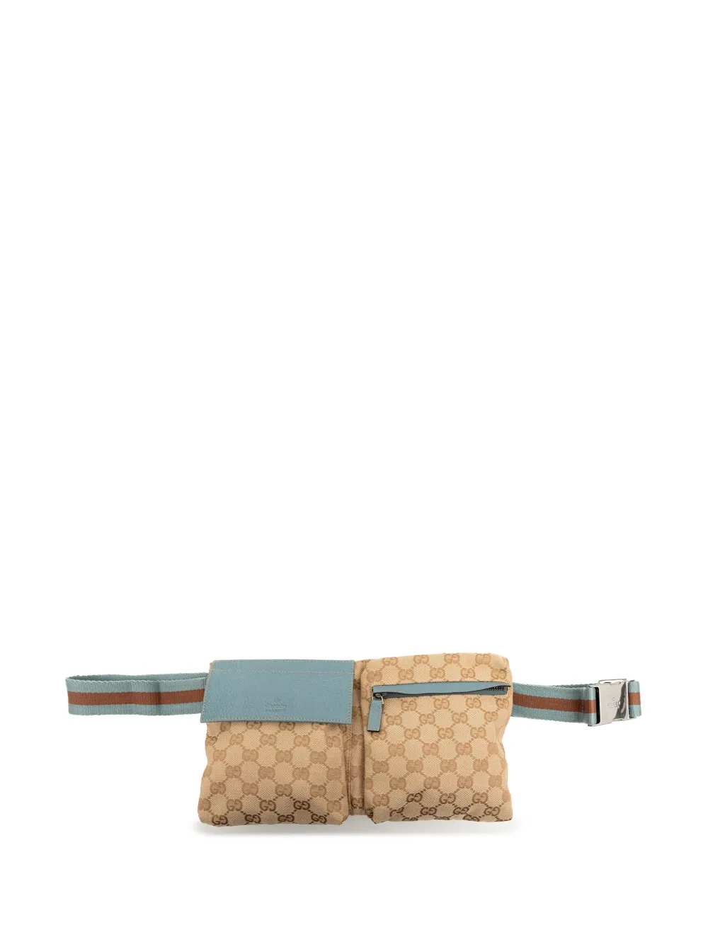 Gucci Pre-Owned 2000-2015 GG Canvas Web Double Pocket belt bag - Toni neutri