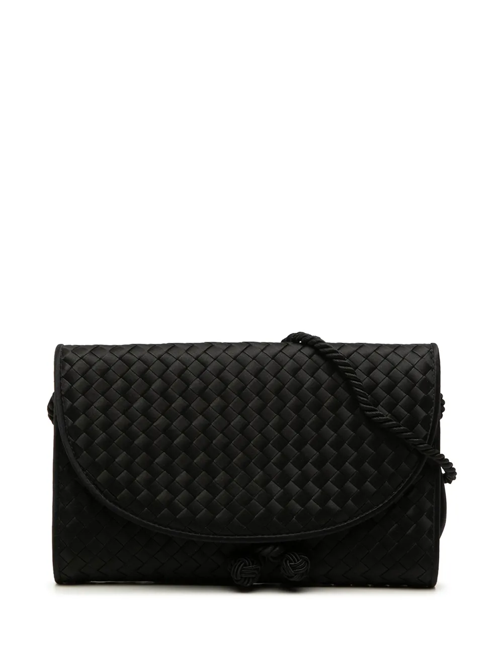 Bottega Veneta Pre-Owned 20th Century Satin Intrecciato Flap crossbody bag - Nero