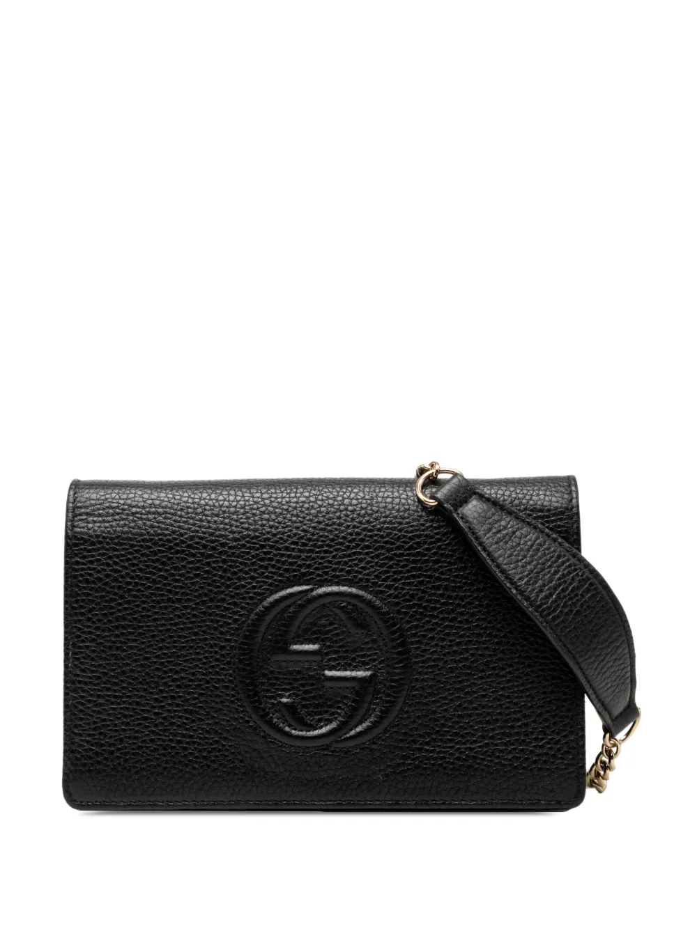 Gucci Pre-Owned 2000-2015 Pebbled Calfskin Soho Wallet On Chain crossbody bag - Nero