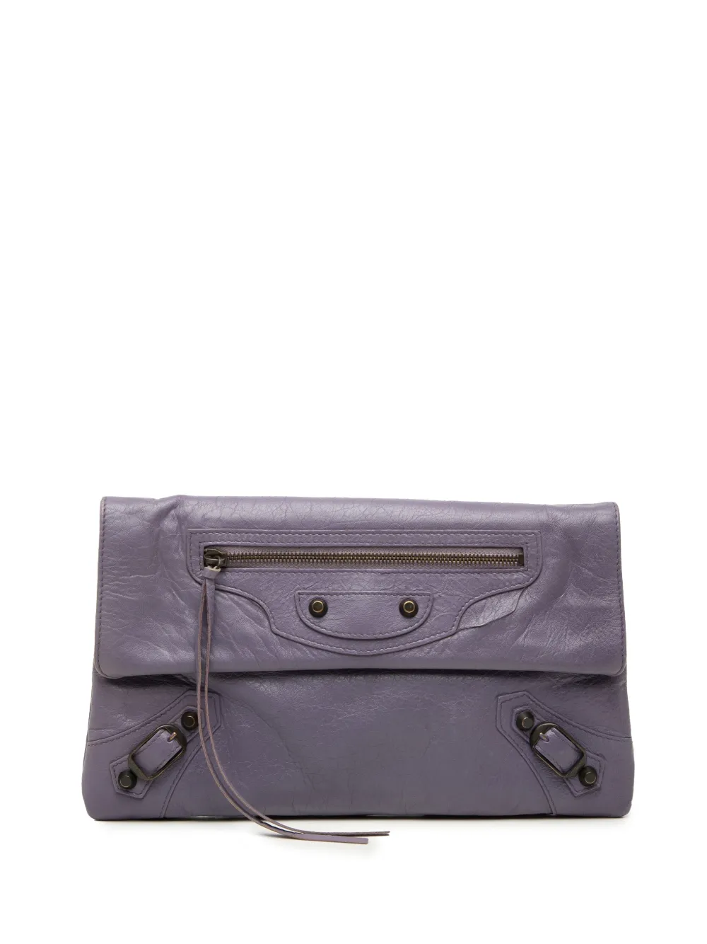 Balenciaga Pre-Owned 2018-2026 Lambskin Motocross Classic Envelope clutch bag - Viola