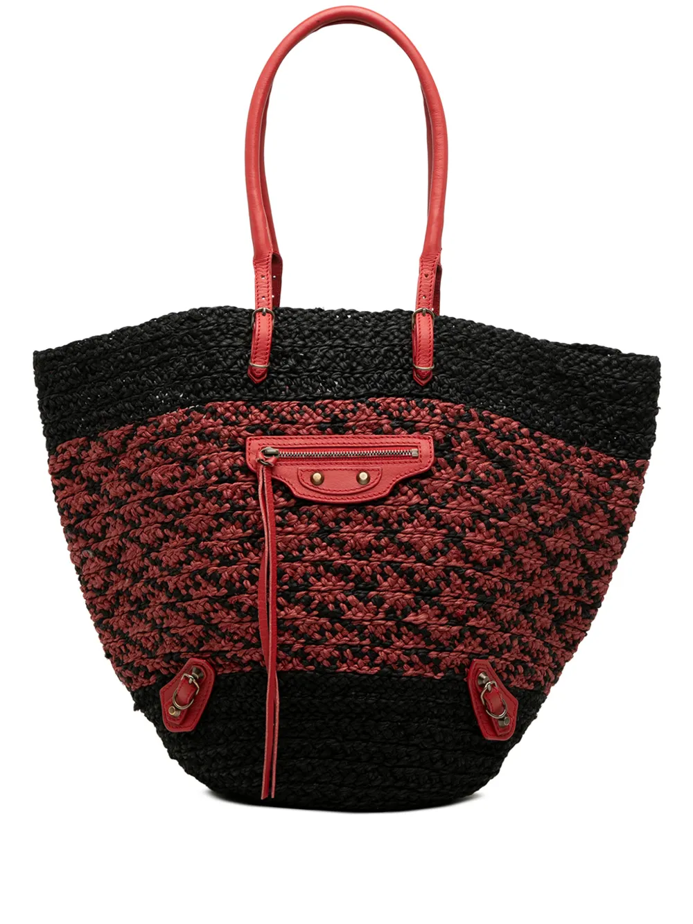 Balenciaga Pre-Owned 2005-2026 Raffia Motocross Classic Panier Basket tote bag - Nero