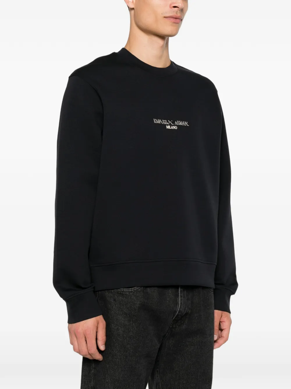 Emporio Armani Katoenen sweater met logoprint Zwart